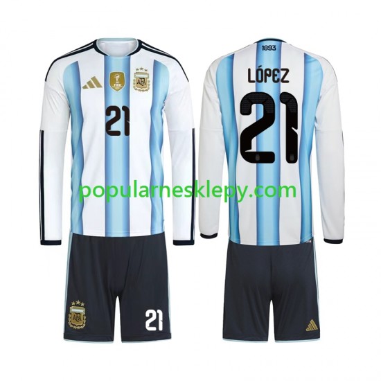 Koszulka Długi dla Dzieci Reprezentacji Argentyny Pierwszy strój Jose Manuel Lopez 21 World Cup 2026