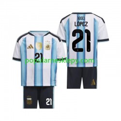 Koszulka Krótka dla Dzieci Reprezentacji Argentyny Pierwszy strój Jose Manuel Lopez 21 World Cup 2026
