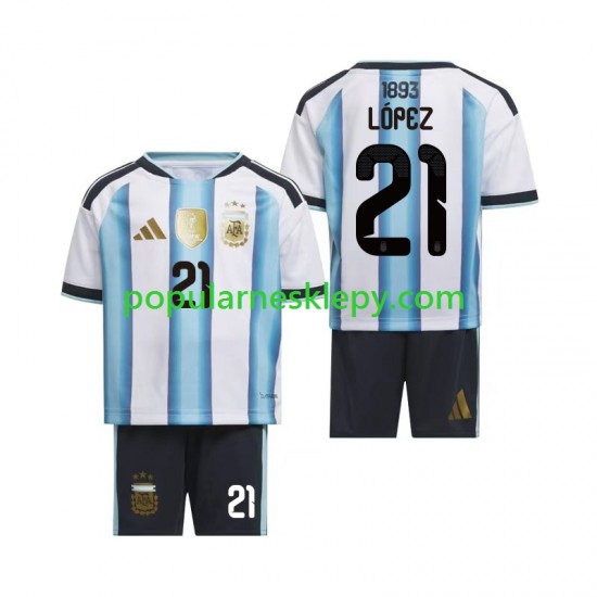 Koszulka Krótka dla Dzieci Reprezentacji Argentyny Pierwszy strój Jose Manuel Lopez 21 World Cup 2026