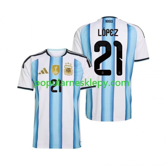 Koszulka Krótka Męska Reprezentacji Argentyny Pierwszy strój Jose Manuel Lopez 21 World Cup 2026