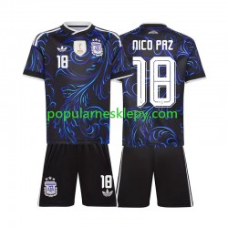 Koszulka Krótka dla Dzieci Reprezentacji Argentyny Drugi strój Nico Paz 18 World Cup 2026