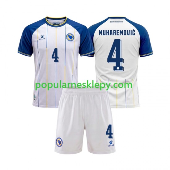 Koszulka Krótka dla Dzieci Drugi strój Bosnia Herzegovina Tarik Muharemovic 4 World Cup 2026