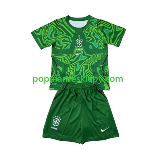 Koszulka Krótka dla Dzieci Bramkarz Reprezentacji Brazylii Drugi strój World Cup 2026 Koszulka Krótka dla Dzieci Bramkarz Reprezentacji Brazylii Drugi strój World Cup 2026