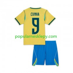 Koszulka Krótka Reprezentacji Brazylii Pierwszy strój Matheus Cunha 9 Chidlren World Cup 2026