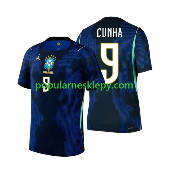 Koszulka Krótka Męska Reprezentacji Brazylii Drugi strój Matheus Cunha 9 World Cup 2026 Koszulka Krótka Męska Reprezentacji Brazylii Drugi strój Matheus Cunha 9 World Cup 2026