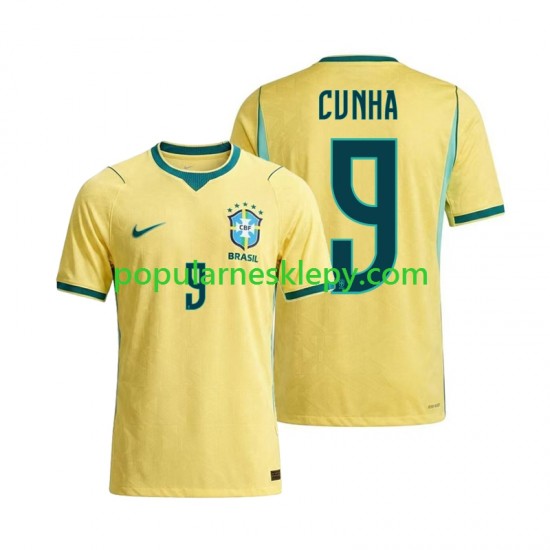 Koszulka Krótka Męska Reprezentacji Brazylii Pierwszy strój Matheus Cunha 9 World Cup 2026 Koszulka Krótka Męska Reprezentacji Brazylii Pierwszy strój Matheus Cunha 9 World Cup 2026