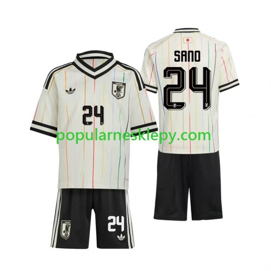 Koszulka Krótka dla Dzieci Reprezentacji Japonii Drugi strój Kaishu Sano 24 World Cup 2026 Koszulka Krótka dla Dzieci Reprezentacji Japonii Drugi strój Kaishu Sano 24 World Cup 2026