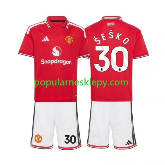 Koszulka Krótka dla Dzieci Manchester United Pierwszy strój Benjamin Sesko 30 2026-2027 Koszulka Krótka dla Dzieci Manchester United Pierwszy strój Benjamin Sesko 30 2026-2027