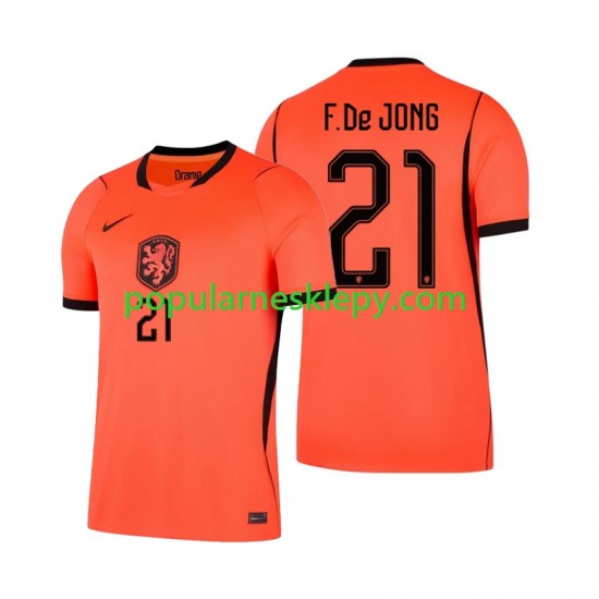 Koszulka Krótka Męska Reprezentacji Holandii Pierwszy strój Frenkie de Jong 21 World Cup 2026