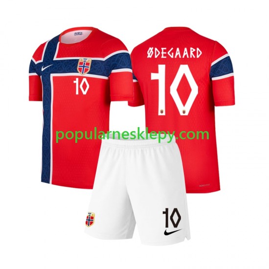 Koszulka Krótka dla Dzieci Reprezentacji Norwegii Pierwszy strój Martin Odegaard 10 World Cup 2026