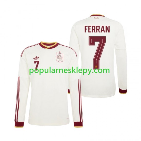 Koszulka Długi Męska Reprezentacji Hiszpanii Drugi strój Ferran Torres 7 World Cup 2026 Koszulka Długi Męska Reprezentacji Hiszpanii Drugi strój Ferran Torres 7 World Cup 2026
