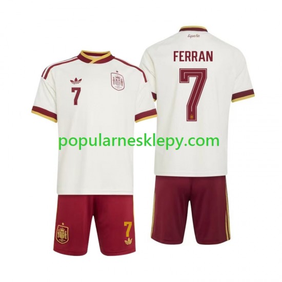 Koszulka Krótka dla Dzieci Reprezentacji Hiszpanii Drugi strój Ferran Torres 7 World Cup 2026