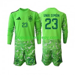 Koszulka Długi dla Dzieci Bramkarz Reprezentacji Hiszpanii Unai Simon 23 6th Green color World Cup 2026