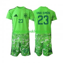Koszulka Krótka dla Dzieci Bramkarz Reprezentacji Hiszpanii Unai Simon 23 6th Green color World Cup 2026