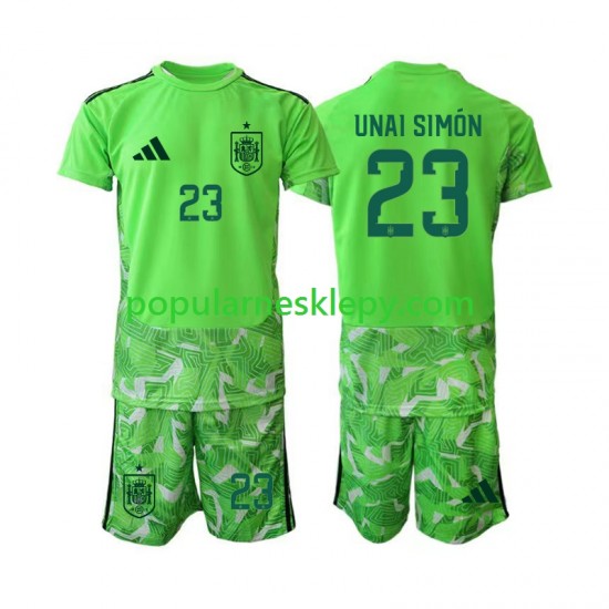 Koszulka Krótka dla Dzieci Bramkarz Reprezentacji Hiszpanii Unai Simon 23 6th Green color World Cup 2026