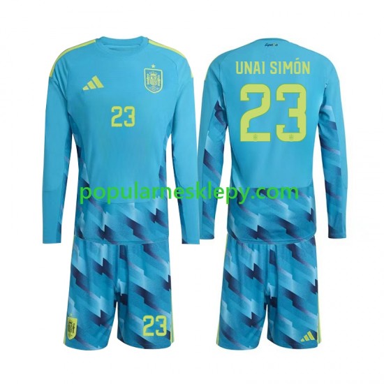 Koszulka Długi dla Dzieci Bramkarz Reprezentacji Hiszpanii Pierwszy strój Unai Simon 23 World Cup 2026
