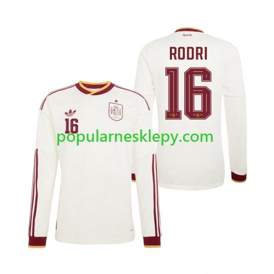 Koszulka Długi Męska Reprezentacji Hiszpanii Drugi strój Rodri 16 World Cup 2026