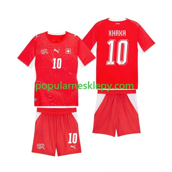 Koszulka Krótka dla Dzieci Reprezentacji Szwajcarii Pierwszy strój Granit Xhaka 10 World Cup 2026