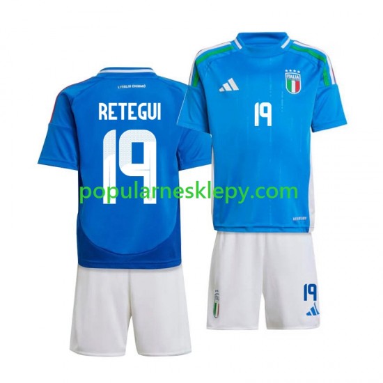 Koszulka Krótka dla Dzieci Reprezentacji Włoch Pierwszy strój Mateo Retegui 19 2024 Koszulka Krótka dla Dzieci Reprezentacji Włoch Pierwszy strój Mateo Retegui 19 2024