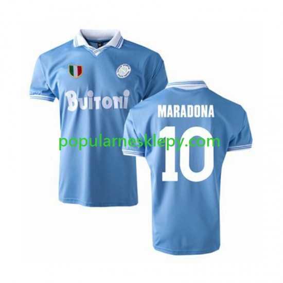 Koszulka Krótka Męska Napoli Pierwszy strój MARADONA 10 Retro 1986
