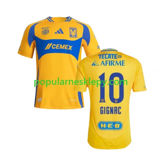 Koszulka Krótka Męska Tigres UANL Pierwszy strój Gignac 10 2024-2025