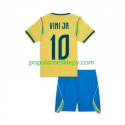 Koszulka Krótka dla Dzieci Reprezentacji Brazylii Pierwszy strój Vinicius Junior 10 World Cup 2026