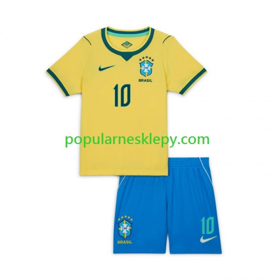Koszulka Krótka dla Dzieci Reprezentacji Brazylii Pierwszy strój Vinicius Junior 10 World Cup 2026