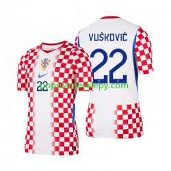 Koszulka Krótka Męska Reprezentacji Chorwacji Pierwszy strój Luka Vuskovic 22 World Cup 2026