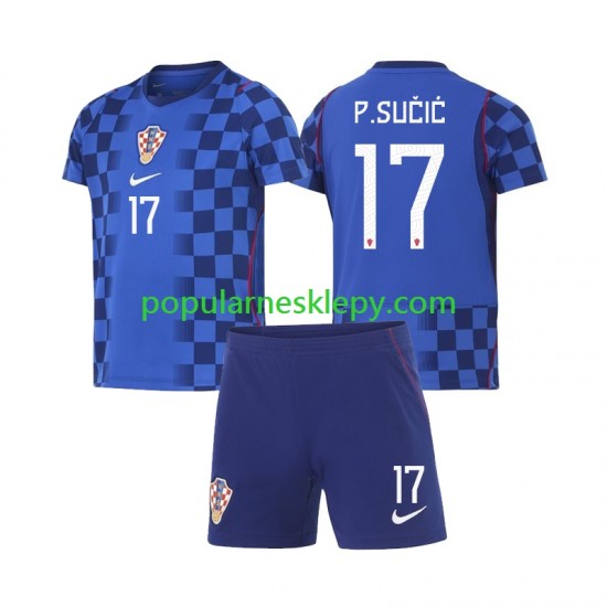 Koszulka Krótka dla Dzieci Reprezentacji Chorwacji Drugi strój Petar Sucic 17 World Cup 2026