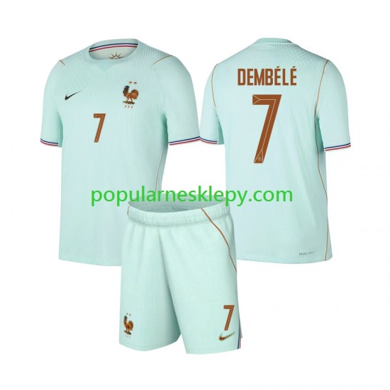 Koszulka Krótka dla Dzieci Reprezentacji Francji Drugi strój Ousmane Dembele 7 World Cup 2026