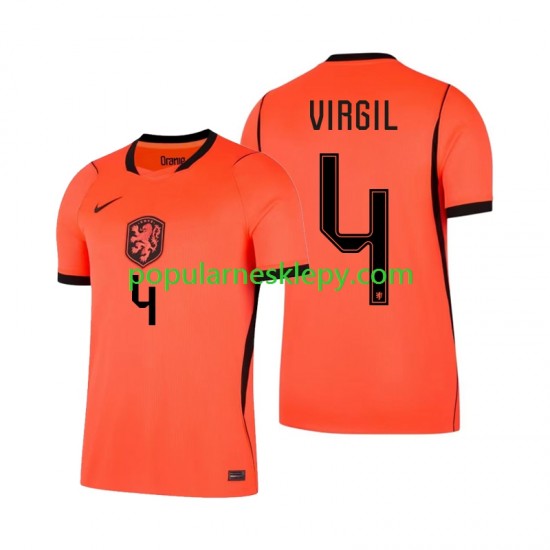 Koszulka Krótka Męska Reprezentacji Holandii Pierwszy strój Virgil van Dijk 4 World Cup 2026