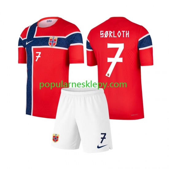 Koszulka Krótka dla Dzieci Reprezentacji Norwegii Pierwszy strój Alexander Sorloth 7 World Cup 2026