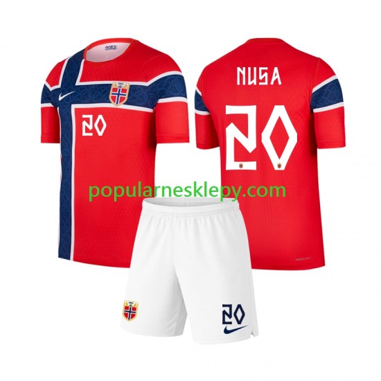 Koszulka Krótka dla Dzieci Reprezentacji Norwegii Pierwszy strój Antonio Nusa 20 World Cup 2026