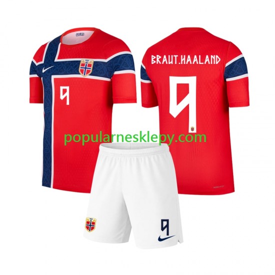 Koszulka Krótka dla Dzieci Reprezentacji Norwegii Pierwszy strój Erling Haaland 9 World Cup 2026