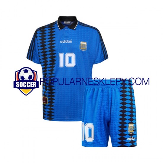 Koszulka Krótka dla Dzieci Reprezentacji Argentyny Drugi strój MARADONA 10 Retro 1994 Koszulka Krótka dla Dzieci Reprezentacji Argentyny Drugi strój MARADONA 10 Retro 1994