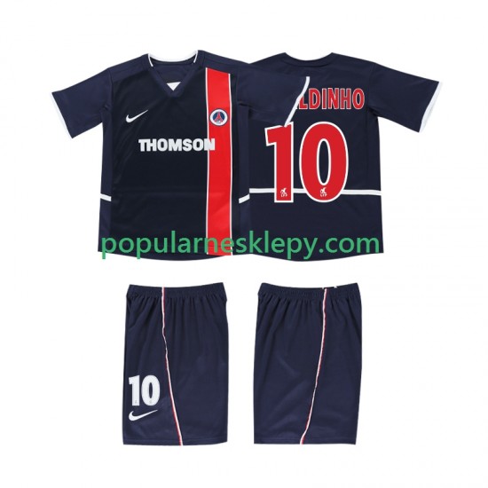 Koszulka Krótka dla Dzieci AC Milan Pierwszy strój RONALDINHO 10 Retro 2002 2003