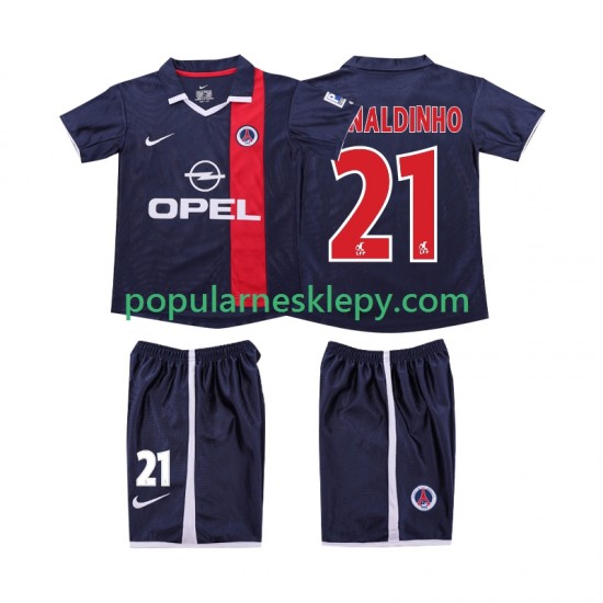 Koszulka Krótka dla Dzieci AC Milan Pierwszy strój RONALDINHO 21 Retro 2001 2002
