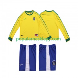 Koszulka Długi dla Dzieci Reprezentacji Brazylii Pierwszy strój Retro 1998