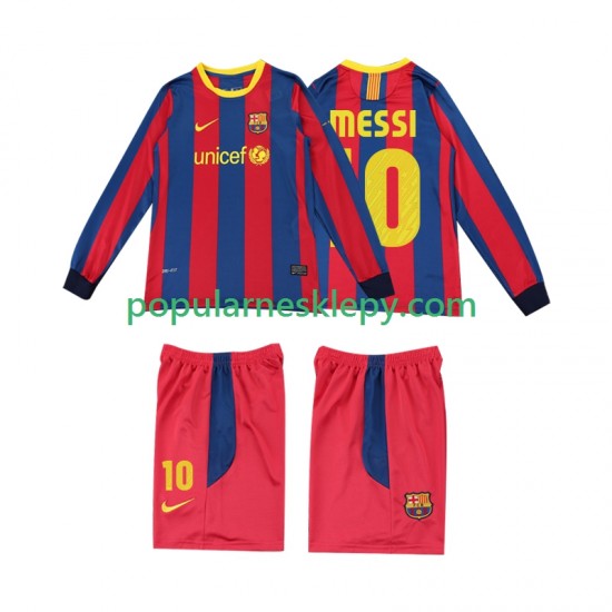 Koszulka Długi dla Dzieci FC Barcelona Pierwszy strój Lionel Messi 10 Retro 2010 2011