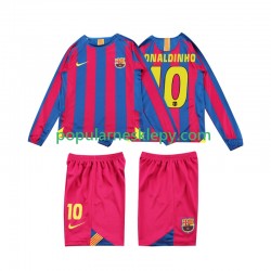 Koszulka Długi dla Dzieci FC Barcelona Pierwszy strój RONALDINHO 10 Retro 2005 2006