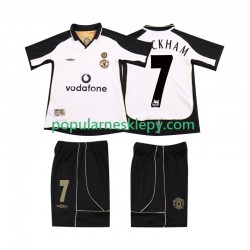 Krótka dla Dzieci Manchester United Drugi strój BECKHAM 7 Anniversary Football Shirt 2001 2002