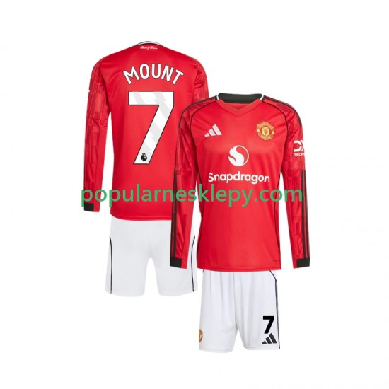 Koszulka Długi dla Dzieci Manchester United Pierwszy strój Mason Mount 7 2025-2026 Koszulka Długi dla Dzieci Manchester United Pierwszy strój Mason Mount 7 2025-2026