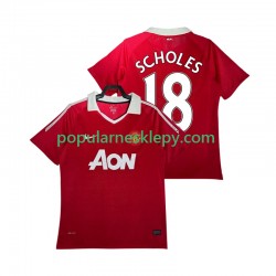 Koszulka Krótka Męska Manchester United Pierwszy strój SCHOLES 18 Retro 2010 2011