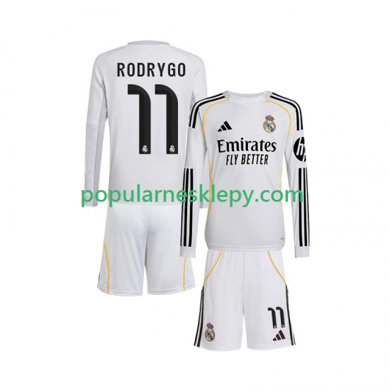 Koszulka Długi dla Dzieci Real Madryt Pierwszy strój Rodrygo 11 2025-2026
