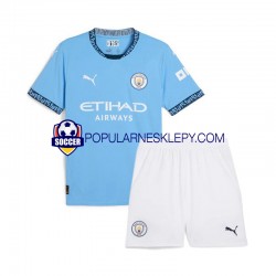 Koszulka Krótka dla Dzieci Manchester City Pierwszy strój Niebieski 2024-2025