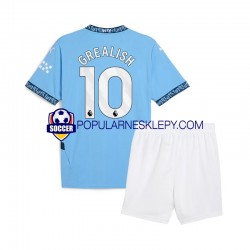 Koszulka Krótka dla Dzieci Manchester City Pierwszy strój Niebieski Jack Grealish 10 2024-2025