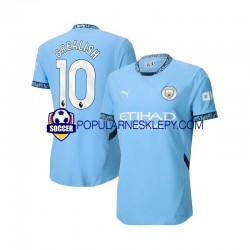 Koszulka Krótka Męska Manchester City Pierwszy strój Niebieski Jack Grealish 10 2024-2025