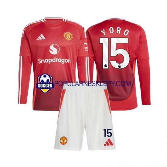 Koszulka Długi dla Dzieci Manchester United Pierwszy strój Leny Yoro 15 2024-2025 Koszulka Długi dla Dzieci Manchester United Pierwszy strój Leny Yoro 15 2024-2025