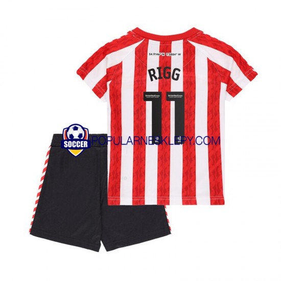 Koszulka Krótka dla Dzieci Pierwszy strój Sunderland Chris Rigg 11 2024-2025